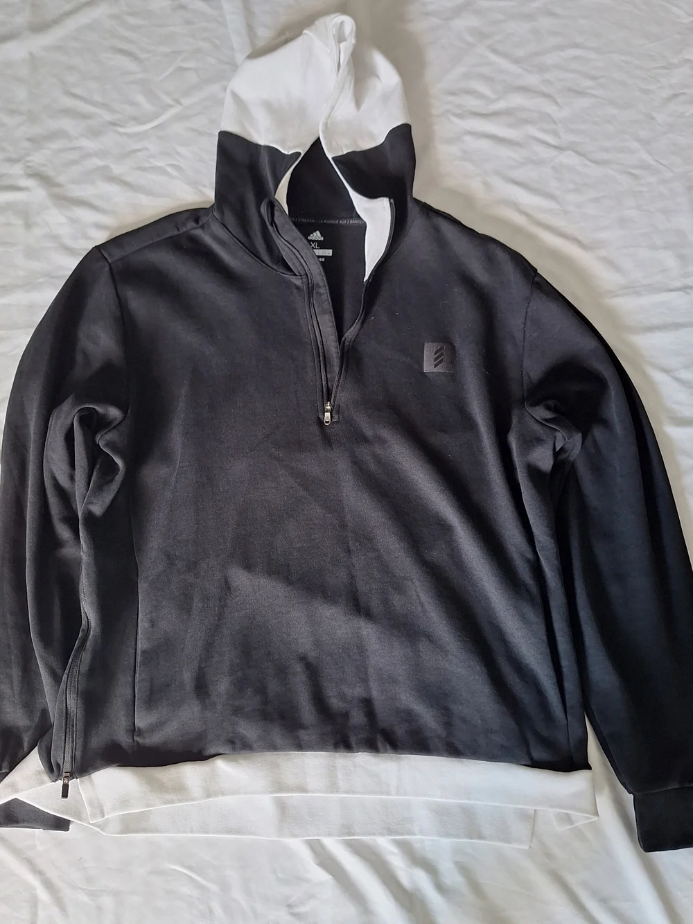 Adidas Mens Adicross Half Zip Hooded Black Pullover Jacket Size. XL